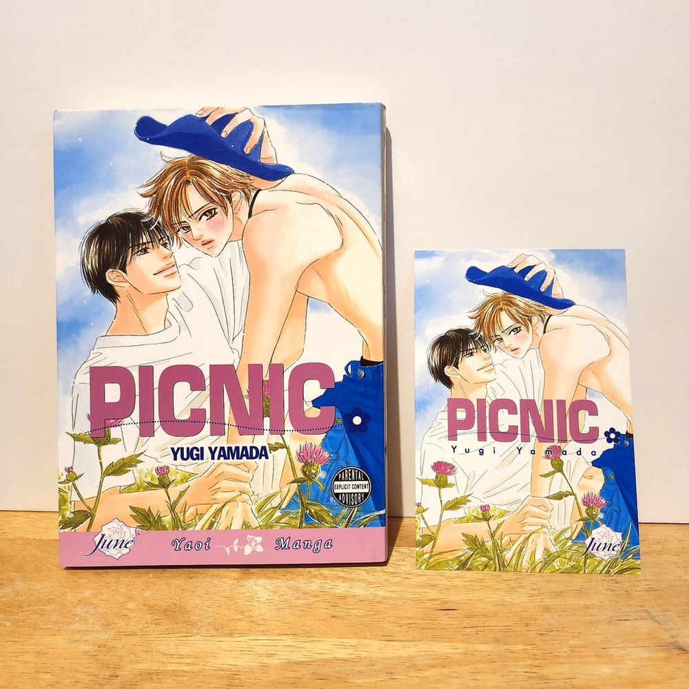 Yugi Yamada Manga Picnic Book + Promo Postcard - RARE OOP Yaoi / BL